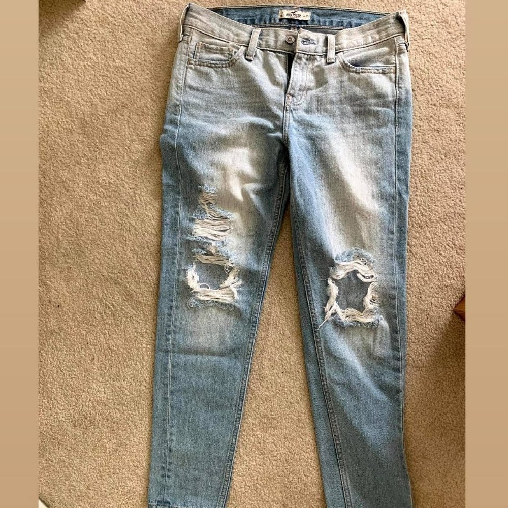 Hollister Straight Fit Distressed Jeans